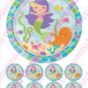 Eetbare taartprint mermaid 3 - 18 cm rond + 8 cupcake rondjes bij cake, bake & love 3