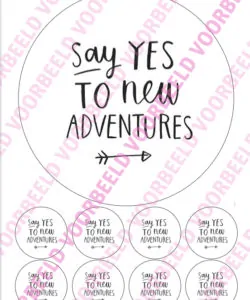 Eetbare Taartprint New Adventures - 18 cm rond + 8 cupcake rondjes
