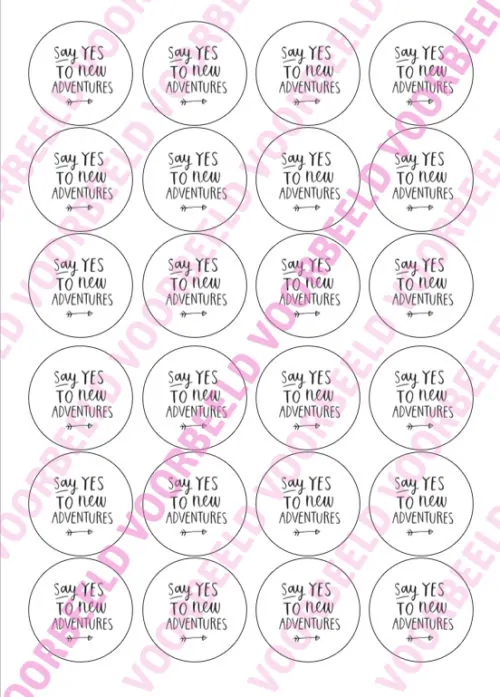 Eetbare cupcakeprint new adventures - 24 cupcake rondjes