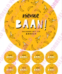 Eetbare Taartprint Nieuwe Baan 1 - 18 cm rond + 8 cupcake rondjes