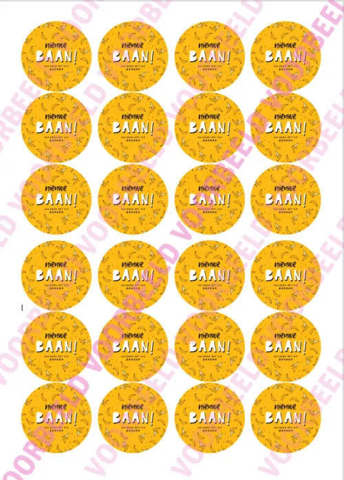 Eetbare cupcakeprint nieuwe baan 1 - 24 cupcake rondjes