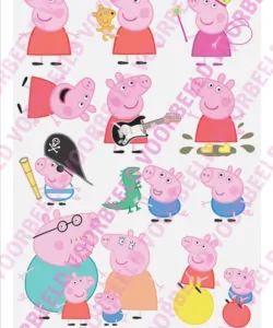 Eetbare Taartprint Peppa Pig losse poppetjes 6 cm