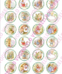 Eetbare Cupcakeprint Pieter Konijn 2 - 24 cupcake rondjes