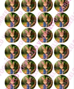Eetbare Cupcakeprint Pieter Konijn 4 - 24 cupcake rondjes