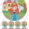 Eetbare taartprint prinses 1 - 18 cm rond + 8 cupcake rondjes bij cake, bake & love 1