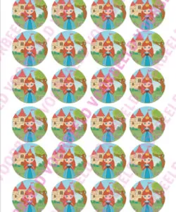 Eetbare Cupcakeprint Prinses 1 - 24 cupcake rondjes