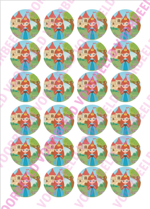 Eetbare cupcakeprint prinses 1 - 24 cupcake rondjes bij cake, bake & love 5