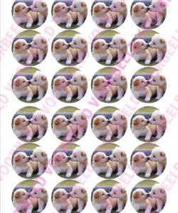 Eetbare Cupcakeprint Puppy 2 - 24 cupcake rondjes