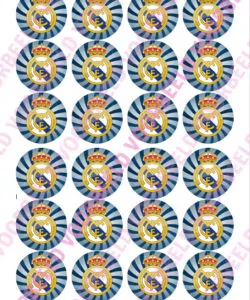 Eetbare Cupcakeprint Real Madrid - 24 cupcake rondjes