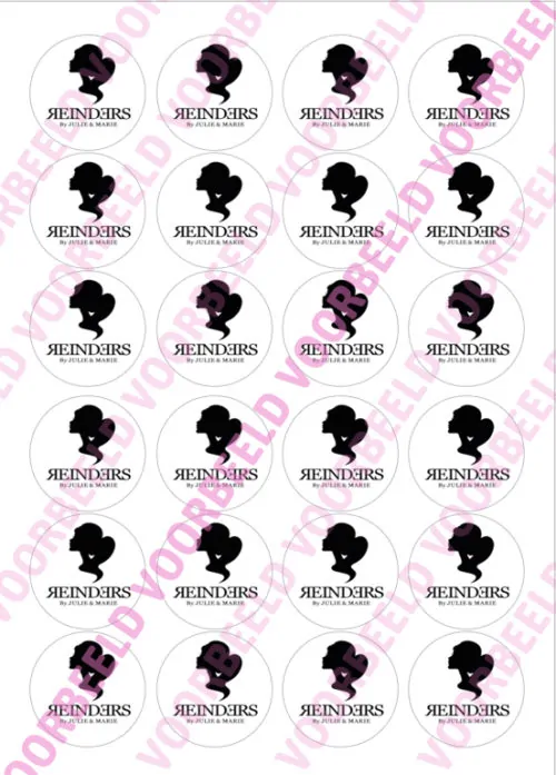 Eetbare cupcakeprint reinders - 24 cupcake rondjes