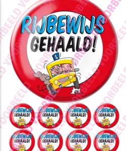 Eetbare Taartprint Rijbewijs - 18 cm rond + 8 cupcake rondjes