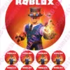 Eetbare taartprint roblox 2 - 18 cm rond + 8 cupcake rondjes bij cake, bake & love 1