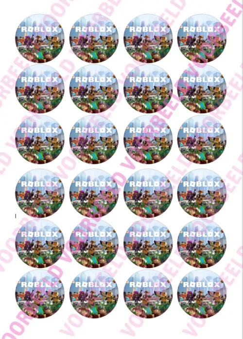 Eetbare cupcakeprint roblox 3 - 24 cupcake rondjes