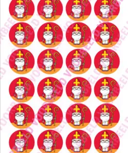 Eetbare Cupcakeprint Sinterklaas 1 - 24 cupcake rondjes