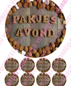 Eetbare Taartprint Sinterklaas 3 - 18 cm rond + 8 cupcake rondjes