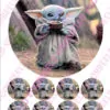 Eetbare taartprint star wars baby yoda 2 - 18 cm rond + 8 cupcake rondjes bij cake, bake & love 3