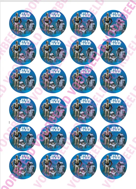 Eetbare cupcakeprint star wars 1 - 24 cupcake rondjes bij cake, bake & love 5 Eetbare cupcakeprint star wars 1 - 24 cupcake rondjes