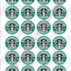 Eetbare cupcakeprint starbucks logo - 24 cupcake rondjes bij cake, bake & love 1