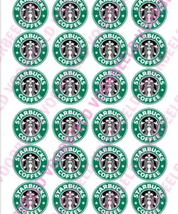 Eetbare Cupcakeprint Starbucks logo - 24 cupcake rondjes