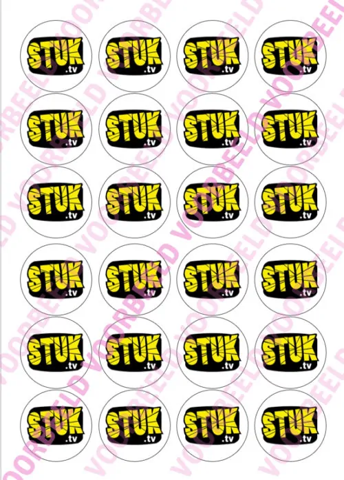 Eetbare cupcakeprint stuk tv - 24 cupcake rondjes