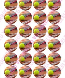 Eetbare Cupcakeprint Tennis - 24 cupcake rondjes
