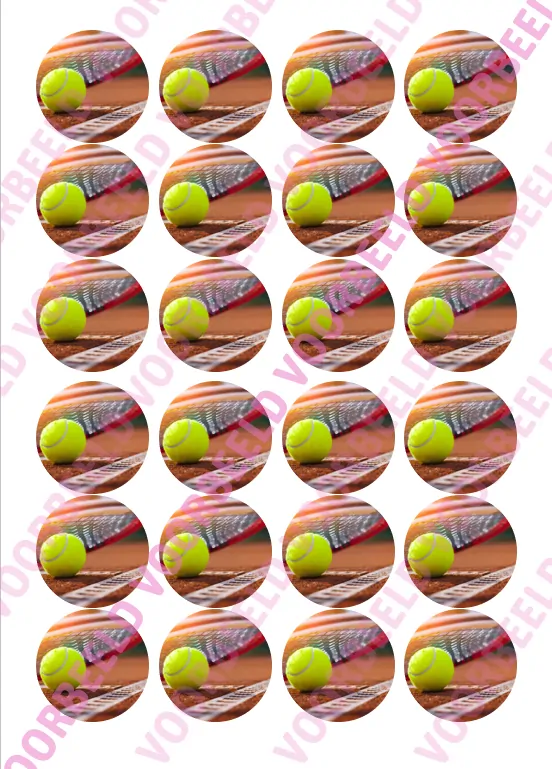 Eetbare cupcakeprint tennis - 24 cupcake rondjes bij cake, bake & love 5 Eetbare cupcakeprint tennis - 24 cupcake rondjes