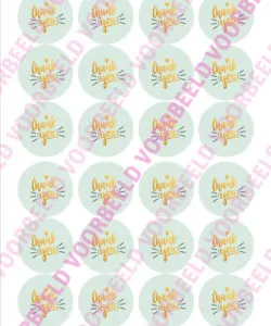 Eetbare Cupcakeprint Thank You 2 - 24 cupcake rondjes