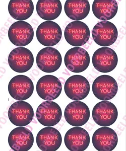 Eetbare Cupcakeprint Thank You 4 - 24 cupcake rondjes