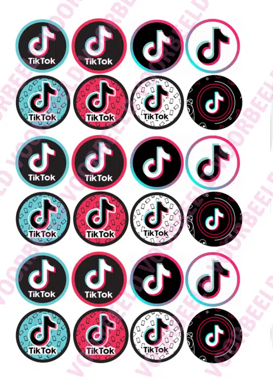 Eetbare cupcakeprint tiktok - 24 cupcake rondjes bij cake, bake & love 5 Eetbare cupcakeprint tiktok - 24 cupcake rondjes