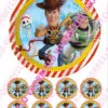 Eetbare taartprint toy story 3 - 18 cm rond + 8 cupcake rondjes bij cake, bake & love 1
