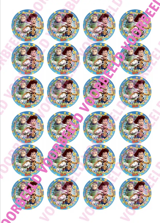 Eetbare cupcakeprint toy story 4 - 24 cupcake rondjes bij cake, bake & love 5 Eetbare cupcakeprint toy story 4 - 24 cupcake rondjes