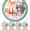 Eetbare taartprint woodland animals 1 - 18 cm rond + 8 cupcake rondjes bij cake, bake & love 3