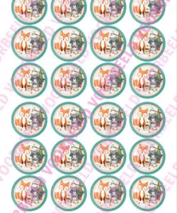 Eetbare Cupcakeprint Woodland Animals 1 - 24 cupcake rondjes