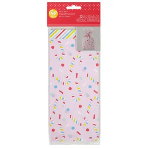 Wilton treat bags candy cane pk/20