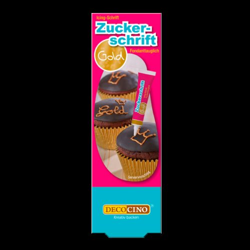 Writing icing gold bij cake, bake & love 5
