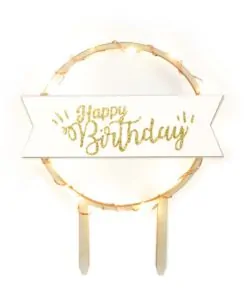 Alternative view of Scrapcooking Caketopper met licht Happy Birthday