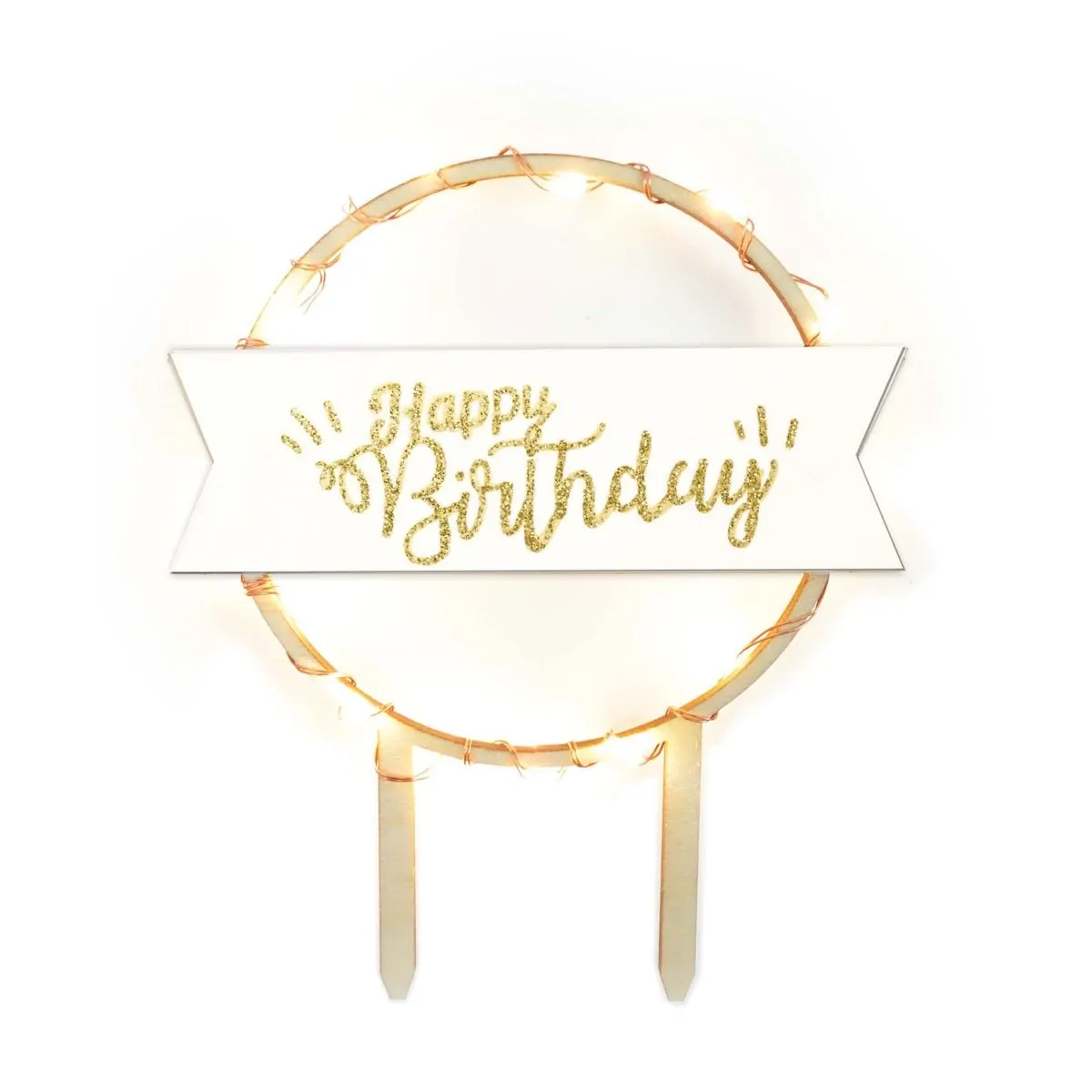 Scrapcooking caketopper met licht happy birthday bij cake, bake & love 6 Scrapcooking caketopper met licht happy birthday - afbeelding 2