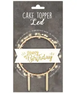 Scrapcooking Caketopper met licht Happy Birthday