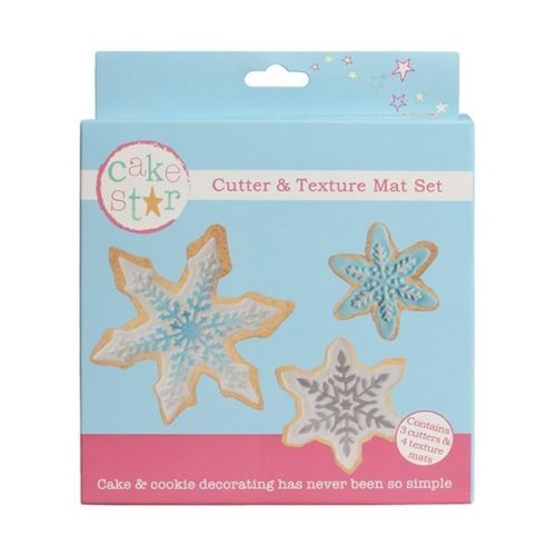 Cake star cutter & texture mat set - snowflakes bij cake, bake & love 5