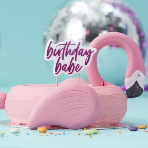 Hot pink glitter birthday babe candle bij cake, bake & love 5