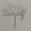 Caketopper happy birthday zilver bij cake, bake & love 1