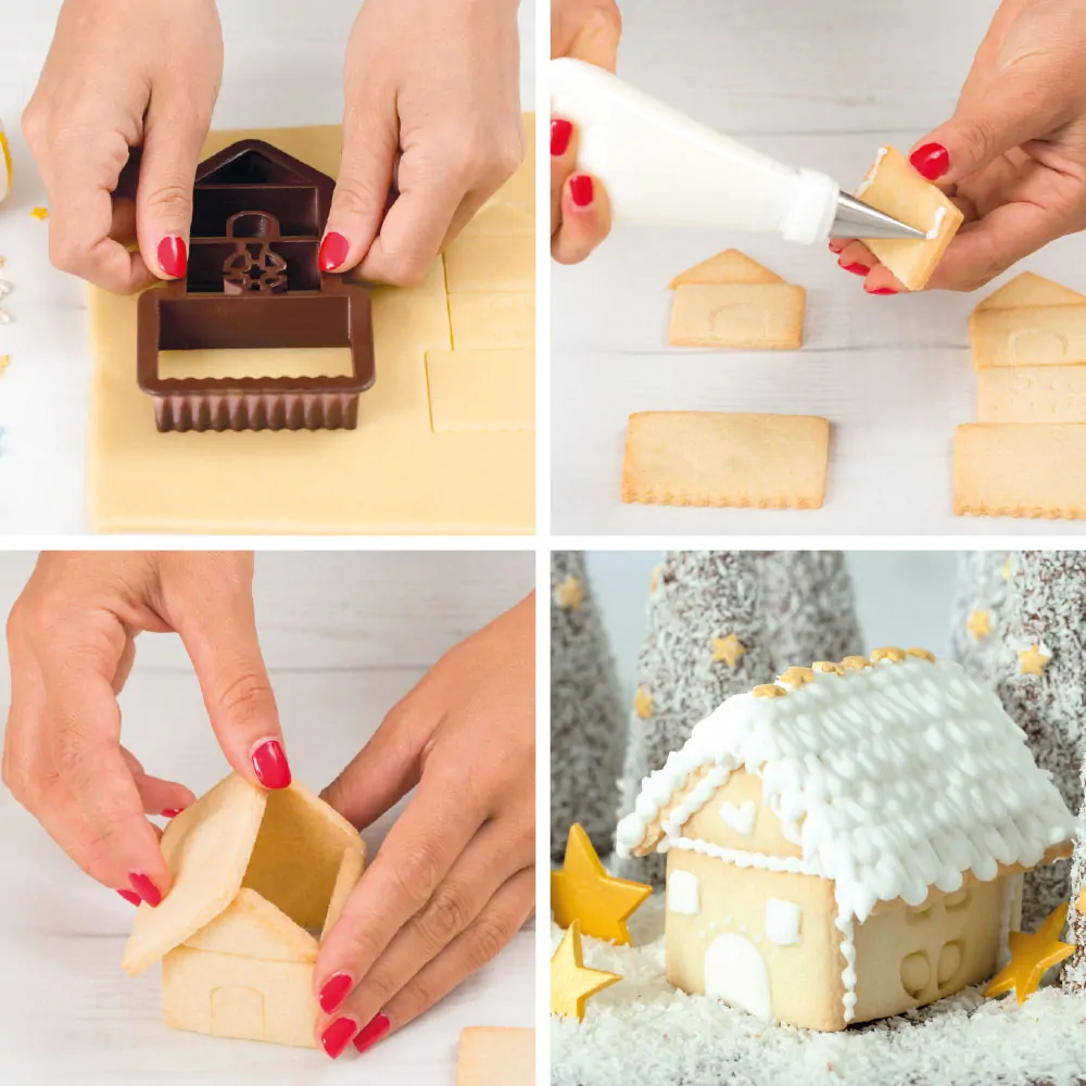 Koekjesuitsteker set 3d gingerbread house bij cake, bake & love 6 Koekjesuitsteker set 3d gingerbread house - afbeelding 2