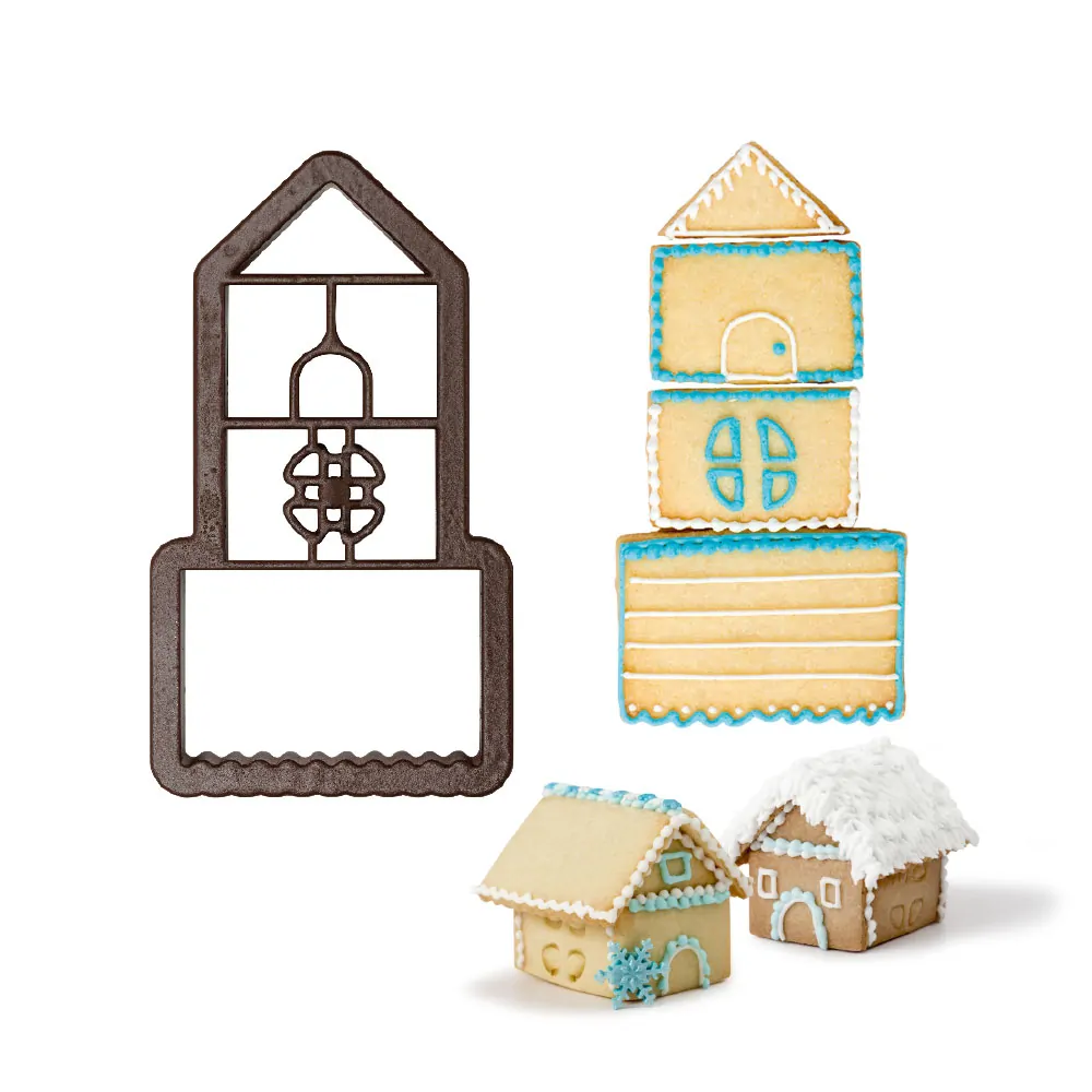 Koekjesuitsteker set 3d gingerbread house bij cake, bake & love 7 Koekjesuitsteker set 3d gingerbread house - afbeelding 3