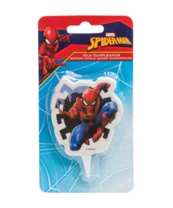 Alternative view of Spiderman 2D kaars 7 cm