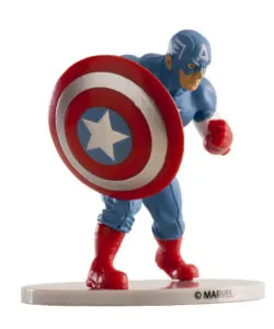 Alternative view of Captain America plastic taarttopper 9 cm