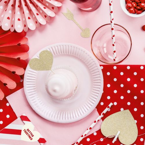 Partydeco cupcake toppers sweet love - hart set/6 bij cake, bake & love 6