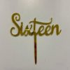 Caketopper sixteen goud bij cake, bake & love 1
