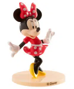 Minnie Mouse plastic poppetje 7,5 cm rood jurkje