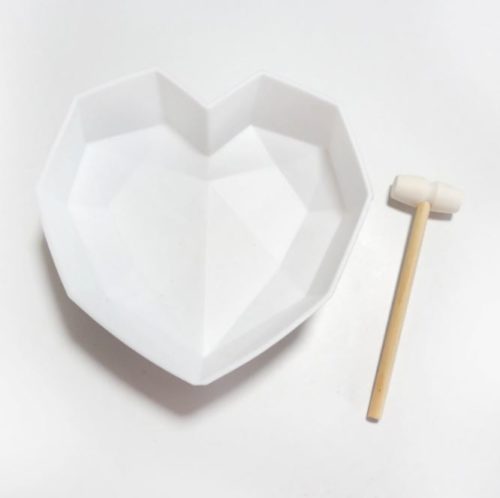 Chocolade mal geometrisch hart xl + hamer bij cake, bake & love 5