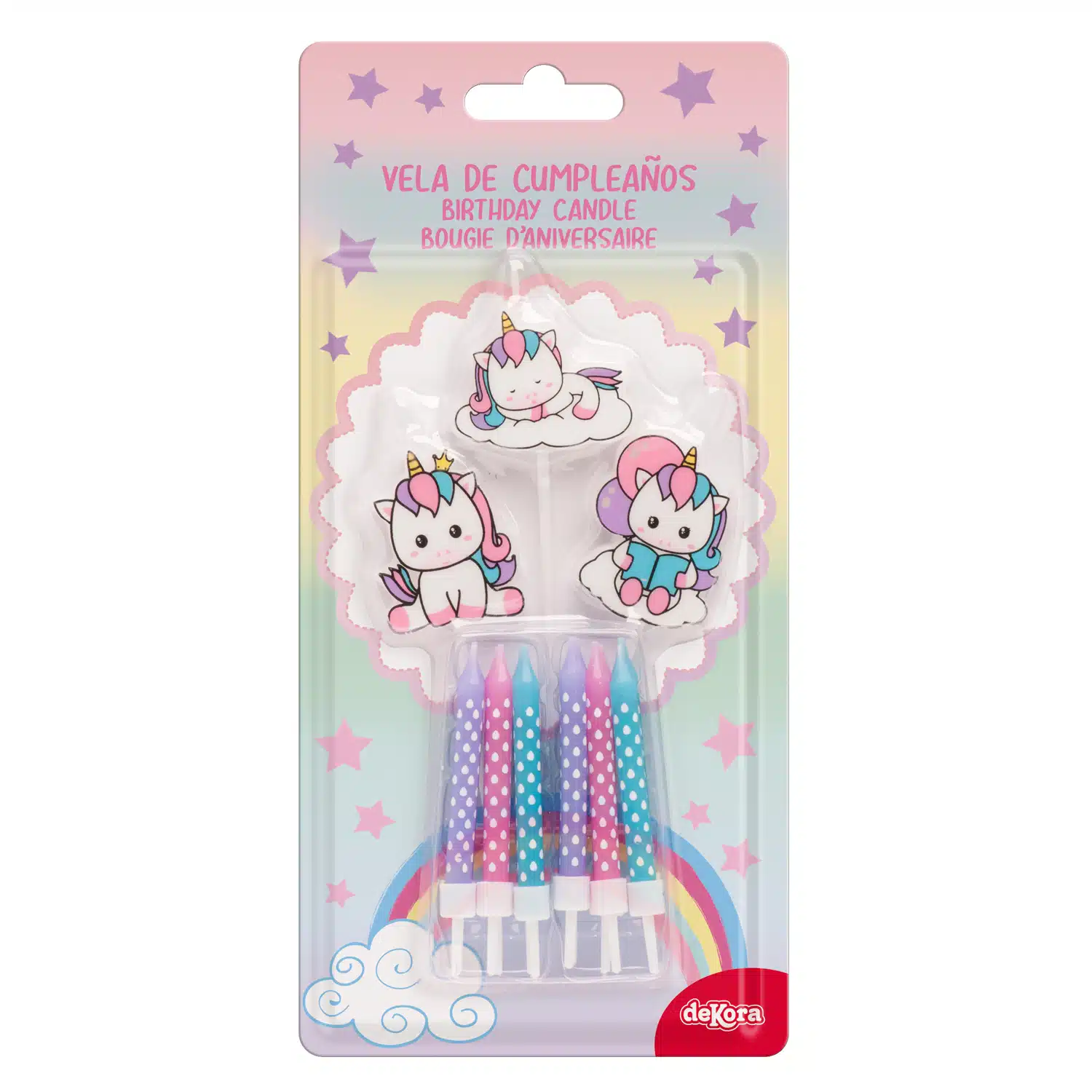 Dekora eenhoorn kaarsjes set bij cake, bake & love 6 Dekora eenhoorn kaarsjes set - afbeelding 2